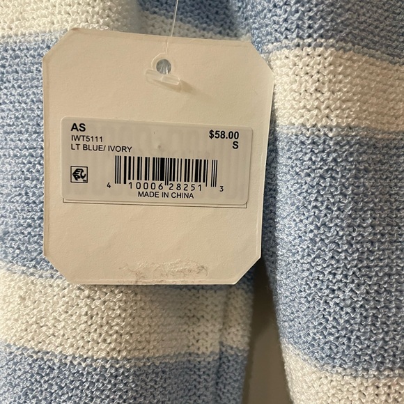Altar’d State Blue White Striped Knit Cardigan Open Tie Small NWT - Picture 7 of 9